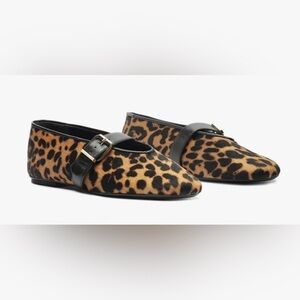 SOLD! NWT SCHUTZ Leopard Hair-Hide Ballet Flat  9.5